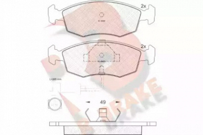 R BRAKE rb0475 -  Комплект тормозных колодок, дисковый тормоз